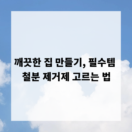 깨끗한 집 만들기, 필수템 철분 제거제 고르는 법