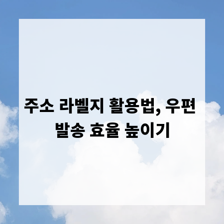 주소 라벨지 활용법, 우편 발송 효율 높이기