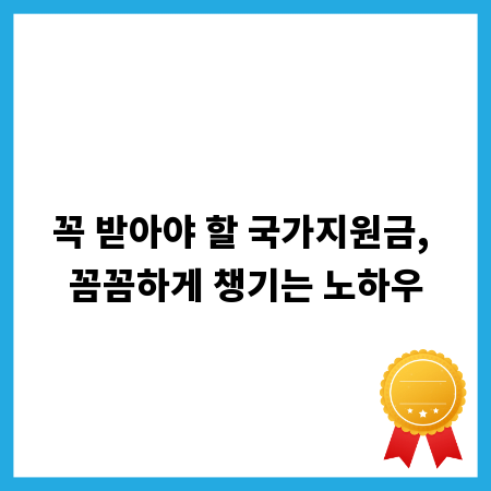꼭 받아야 할 국가지원금, 꼼꼼하게 챙기는 노하우