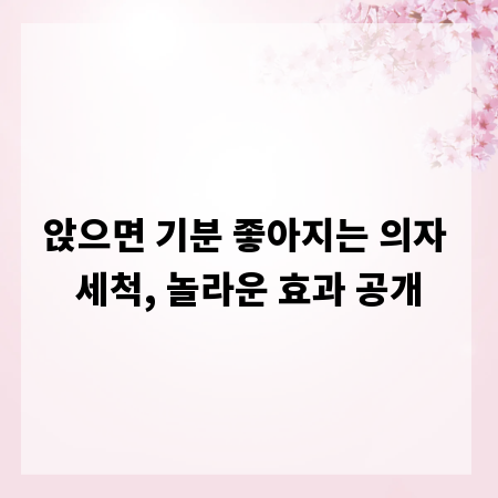 앉으면 기분 좋아지는 의자 세척, 놀라운 효과 공개