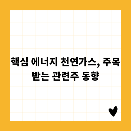 핵심 에너지 천연가스, 주목받는 관련주 동향