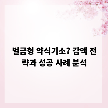 벌금형 약식기소? 감액 전략과 성공 사례 분석