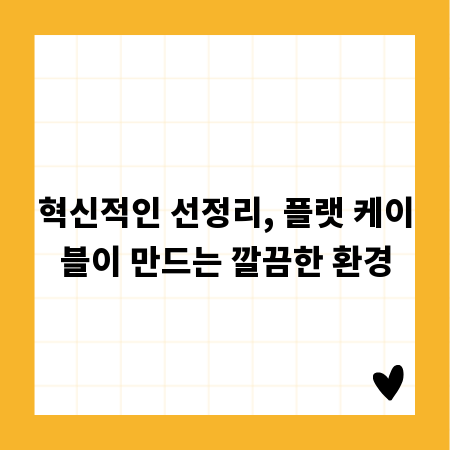 혁신적인 선정리, 플랫 케이블이 만드는 깔끔한 환경