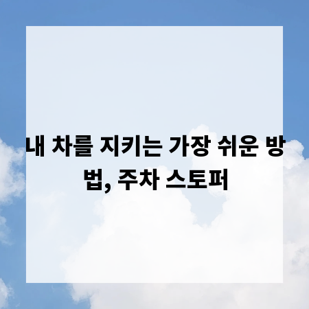 내 차를 지키는 가장 쉬운 방법, 주차 스토퍼