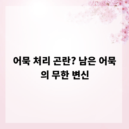 어묵 처리 곤란? 남은 어묵의 무한 변신