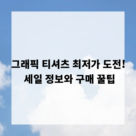 그래픽 티셔츠 최저가 도전! 세일 정보와 구매 꿀팁