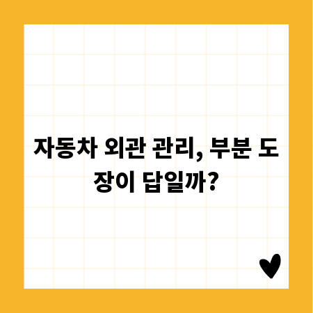 자동차 외관 관리, 부분 도장이 답일까?