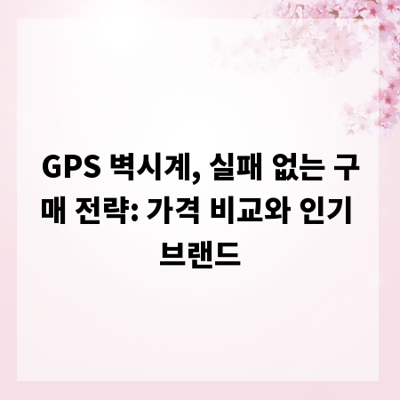 GPS 벽시계, 실패 없는 구매 전략: 가격 비교와 인기 브랜드