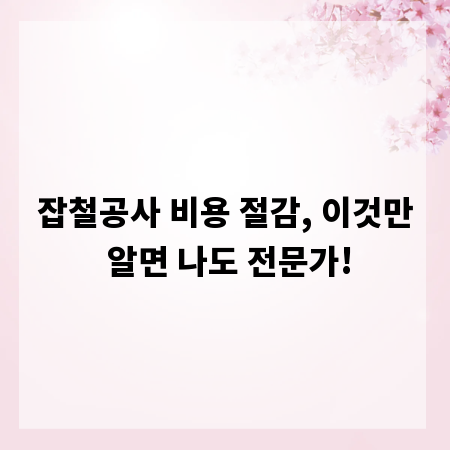 잡철공사 비용 절감, 이것만 알면 나도 전문가!