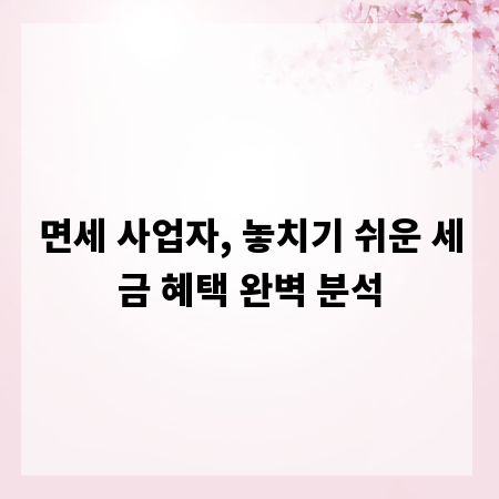 면세 사업자, 놓치기 쉬운 세금 혜택 완벽 분석