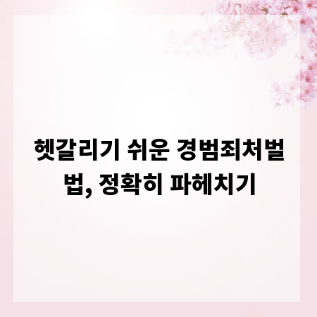 헷갈리기 쉬운 경범죄처벌법, 정확히 파헤치기