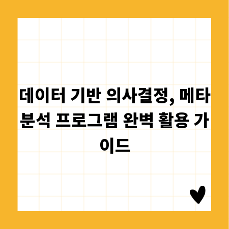 데이터 기반 의사결정, 메타분석 프로그램 완벽 활용 가이드