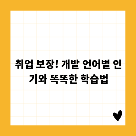 취업 보장! 개발 언어별 인기와 똑똑한 학습법