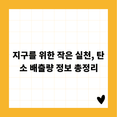 지구를 위한 작은 실천, 탄소 배출량 정보 총정리