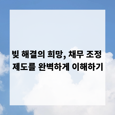 빚 해결의 희망, 채무 조정 제도를 완벽하게 이해하기