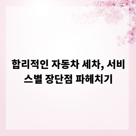 합리적인 자동차 세차, 서비스별 장단점 파헤치기