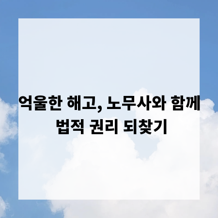 억울한 해고, 노무사와 함께 법적 권리 되찾기