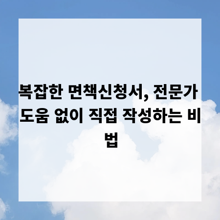 복잡한 면책신청서, 전문가 도움 없이 직접 작성하는 비법