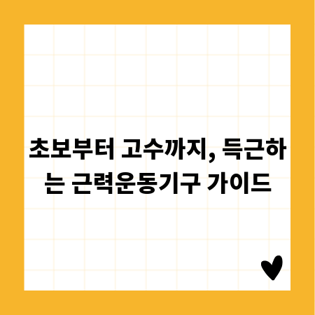 초보부터 고수까지, 득근하는 근력운동기구 가이드