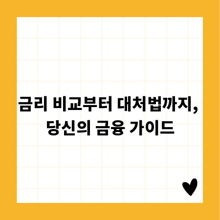 금리 비교부터 대처법까지, 당신의 금융 가이드