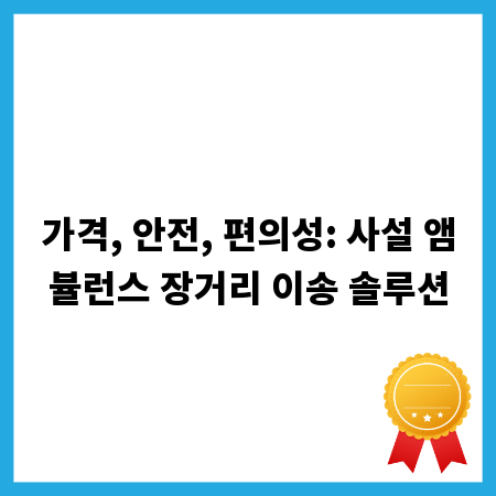 가격, 안전, 편의성: 사설 앰뷸런스 장거리 이송 솔루션