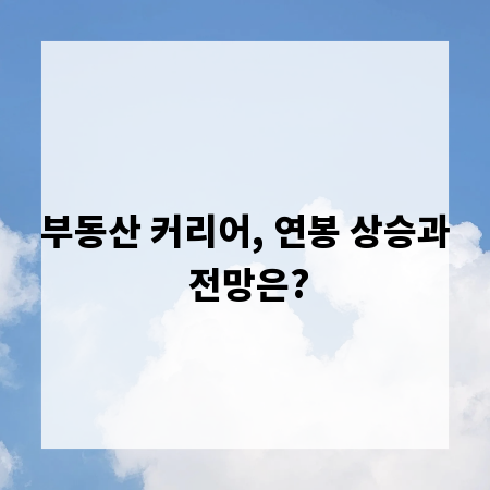 부동산 커리어, 연봉 상승과 전망은?
