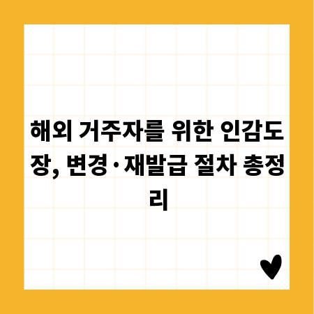 해외 거주자를 위한 인감도장, 변경·재발급 절차 총정리