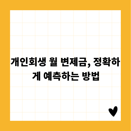 개인회생 월 변제금, 정확하게 예측하는 방법