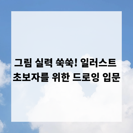 그림 실력 쑥쑥! 일러스트 초보자를 위한 드로잉 입문
