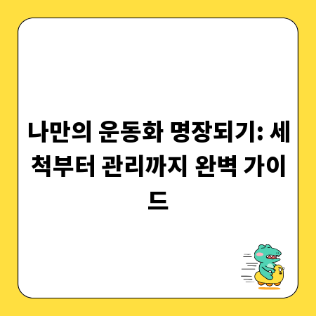 나만의 운동화 명장되기: 세척부터 관리까지 완벽 가이드