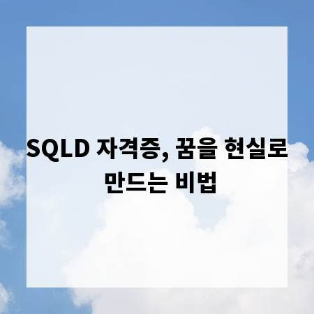 SQLD 자격증, 꿈을 현실로 만드는 비법