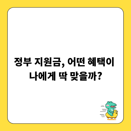 정부 지원금, 어떤 혜택이 나에게 딱 맞을까?