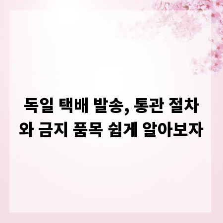 독일 택배 발송, 통관 절차와 금지 품목 쉽게 알아보자