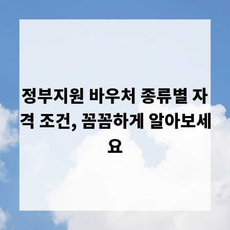 정부지원 바우처 종류별 자격 조건, 꼼꼼하게 알아보세요