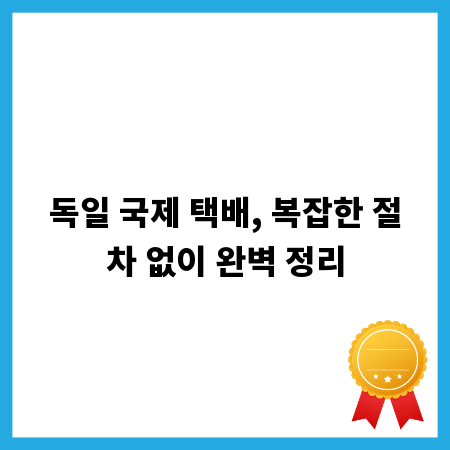 독일 국제 택배, 복잡한 절차 없이 완벽 정리
